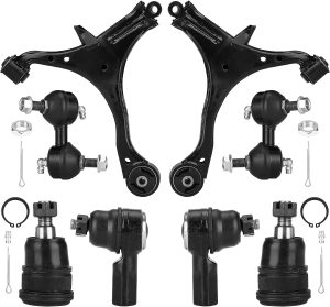 Front Lower Control Arm Suspension Kit for Honda Civic 2001 2002 2003 2004 2005 (Not for SI Models), with Ball Joints Sway Bars Outer Tie Rods - 8pcs